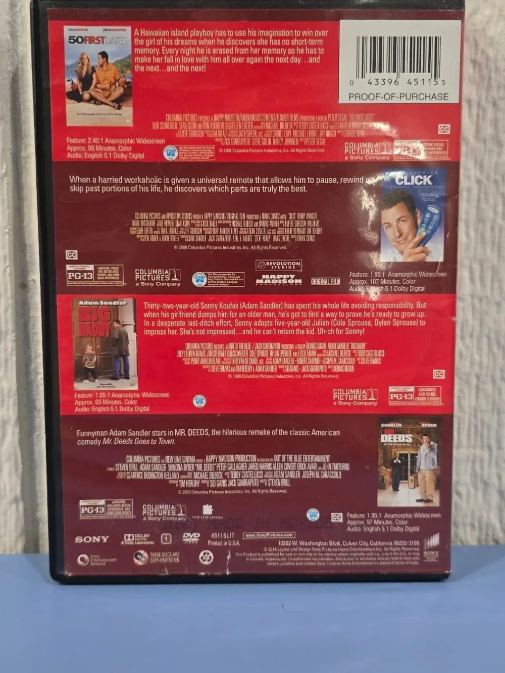 Sony DVD Comedy Collection - Red and Blue Artwork